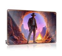 LOP Letrero de metal para decoración vintage de explorador occidental al atardecer: una aventura en el desierto, letrero de lata para puerta de dormitorio, señal de límite de cerveza (20 x 30 cm)