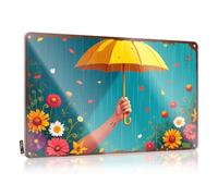 LOP Letrero de reglas de bar, día lluvioso, serenidad: flores floreciendo bajo un paraguas, letrero de lata divertido y divertido para decoración de cocina (20 x 30 cm)