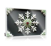 LOP Letrero divertido para patio, diseño de copo de nieve, un país de las maravillas de invierno en blanco y verde, letrero de estaño para garaje, decoración para cueva de hombre (30 x 40 cm)