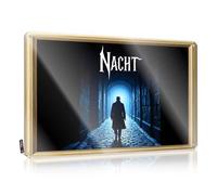 LOP Señal de Decaor con silueta caminando por un túnel de adoquines oscuro hacia la luz, letrero divertido para decoración de cocina, puerta de habitación (30 x 40 cm)