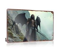 LOP Señal de Decaor Dark Angel: The Legend Of Morbius - Letrero de estaño divertido para decoración de cocina, habitación (20 x 30 cm)