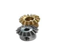 LOPAKACTAG 2 piezas 1:1 Engranaje cónico 0,8 M 15T 3 4 5 6 mm,35 Diámetro del orificio M3 Tornillo de fijación Bisel latón(6mm brass)