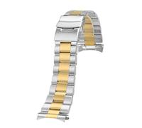 LOPAKACTAG Correa de acero inoxidable for reloj Seiko No. 5 SKX007 Skx009 20 mm y 22 Brazalete curvo for Oyster SSK003 Jubilee(G16-gold silver,22mm)