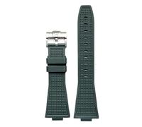 LOPAKACTAG Correa de caucho fluorado liberación rápida 12 mm for Tissot PRX Powermatic 40 T137.407 .410 FKM for hombre, correa repuesto convexa(Green)