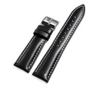 LOPAKACTAG Correa de reloj cuero con cera aceite for Omega Vintage, hebilla pasador marrón, capa superior piel vaca, accesorios for correa, 18 mm, 19, 20, 21 y 22(Black,20mm)