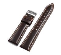LOPAKACTAG Correa de reloj cuero con cera aceite for Omega Vintage, hebilla pasador marrón, capa superior piel vaca, accesorios for correa, 18 mm, 19, 20, 21 y 22(Dark Brown,20mm)
