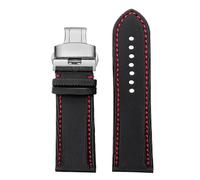 LOPAKACTAG Correa de reloj nailon 20/21/22/23/24 mm for TAG Heuer F1 Aquaracer Tudor Black Bay Hamilton IWC Mark, correas impermeables liberación rápida(A-Black red-Silver,24mm-width)