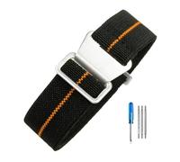 LOPAKACTAG Correa de reloj nailon paracaídas, elástica, transpirable, lona y, for Tudor Black Bay, con pequeñas flores rojas, for la serie Bronze, 18, 20 22 mm(Black Orange-Steel,20mm)