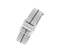 LOPAKACTAG Correa de reloj nailon paracaídas, elástica, transpirable, lona y, for Tudor Black Bay, con pequeñas flores rojas, for la serie Bronze, 18, 20 22 mm(Gray Black-Steel,20mm)
