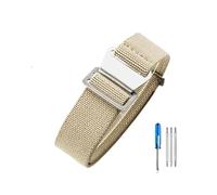 LOPAKACTAG Correa de reloj nailon paracaídas, elástica, transpirable, lona y, for Tudor Black Bay, con pequeñas flores rojas, for la serie Bronze, 18, 20 22 mm(Khaki-Steel,20mm)