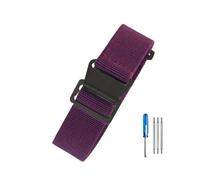 LOPAKACTAG Correa de reloj nailon paracaídas, elástica, transpirable, lona y, for Tudor Black Bay, con pequeñas flores rojas, for la serie Bronze, 18, 20 22 mm(Purple-Black,20mm)