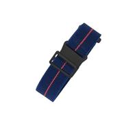 LOPAKACTAG Correa de reloj nailon paracaídas, elástica, transpirable, lona y, for Tudor Black Bay, con pequeñas flores rojas, for la serie Bronze, 18, 20 22 mm(Blue Red-Black,18mm)