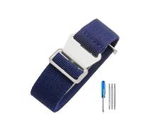 LOPAKACTAG Correa de reloj nailon paracaídas, elástica, transpirable, lona y, for Tudor Black Bay, con pequeñas flores rojas, for la serie Bronze, 18, 20 22 mm(Blue-Steel,20mm)