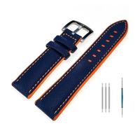 LOPAKACTAG Correa de reloj universal 20, 22 y 24 mm, fibra nailon, for Omega,for Seiko,for IWC,for Hamilton,for Oris,for Panerai, goma, for hombre mujer(Blue orange line,22mm)