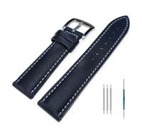 LOPAKACTAG Correa de reloj universal 20, 22 y 24 mm, fibra nailon, for Omega,for Seiko,for IWC,for Hamilton,for Oris,for Panerai, goma, for hombre mujer(Black white line,24mm)