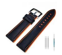 LOPAKACTAG Correa de reloj universal 20, 22 y 24 mm, fibra nailon, for Omega,for Seiko,for IWC,for Hamilton,for Oris,for Panerai, goma, for hombre mujer(Black orange line,24mm)