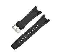 LOPAKACTAG Correa de silicona for reloj Casio G-Shock GST-W120L S130L S310 B100 GST-W100G, pulsera goma for hombre, serie GST, 26 x 14 mm(Black silver)