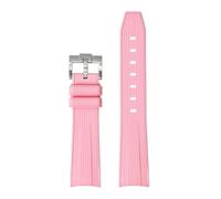 LOPAKACTAG Correa de silicona for Swatch X for Omega Moonswatch, hebilla acero inoxidable, suave, resistente al agua, repuesto correa reloj(New pink)