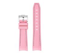 LOPAKACTAG Correa de silicona for Swatch X for Omega Moonswatch, hebilla acero inoxidable, suave, resistente al agua, repuesto correa reloj(New pink black)