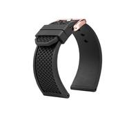 LOPAKACTAG Hebilla de pasador for correa reloj caucho fluorado, accesorio repuesto for Cartier for blanda CALIBRE WSCA0006(Black rose gold,24mm)