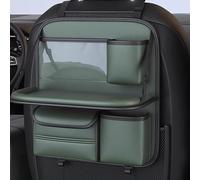 LOPAMCGH 2 Piezas Organizador Asiento Coche para Lamborghini Countach LPI 800-4, Organizador de Asiento Trasero con Mesa Plegable, Bolsillo Portaobjetos Multifuncional de Cuero PU,C Green
