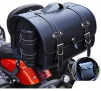 LOPAMCGH Baul Moto para Triumph Speed Triple 1050 RS, Top Case Moto 33L Impermeable, Bolsa Vintage Cuero PU, Multifuncional, Bolsa Herramienta Motocicleta Gran Capacidad Bolsa,C Black