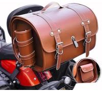 LOPAMCGH Baul Moto para Triumph Speed Triple 1200 RS Street Bike, Top Case Moto 33L Impermeable, Bolsa Vintage Cuero PU, Multifuncional, Bolsa Herramienta Motocicleta Gran Capacidad Bolsa,A Brown