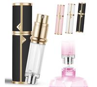 LOPHE 5ml Atomizador Perfume Recargable, Perfume Miniatura Sin Fugas, Frasco,Spray Pulverizador Pequeño Para Colonia, Mini Botella Rociadora Portátil,Perfecto Para Viajes y Fiestas, （B-Negro）