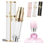 LOPHE 5ml Atomizador Perfume Recargable, Perfume Miniatura Sin Fugas, Frasco,Spray Pulverizador Pequeño Para Colonia, Mini Botella Rociadora Portátil,Perfecto Para Viajes y Fiestas, (B-Blanco)