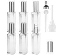LOPHE Atomizador de perfume recargable, mini botellas de repuesto, botellas vacías de vidrio transparente, atomizador portátil con niebla fina para viajes diarios de negocios, 20 ml, 6 unidades