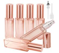 LOPHE Atomizador Perfume Recargable, 6pcs*10ml Mini Pulverizador Cristal Portátil, Perfumador de Viaje con Dispensadores, Botella Rociadora sin Fugas para Aceites Esenciales y Perfumes (Naranja)