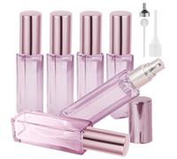 LOPHE Atomizador Perfume Recargable, 6pcs*10ml Mini Pulverizador Cristal Portátil, Perfumador de Viaje con Dispensadores, Botella Rociadora sin Fugas para Aceites Esenciales y Perfumes (Rosa)