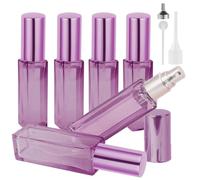 LOPHE Atomizador Perfume Recargable, 6pcs*10ml Mini Pulverizador Cristal Portátil, Perfumador de Viaje con Dispensadores, Botella Rociadora sin Fugas para Aceites Esenciales y Perfumes (Rosa Roja)