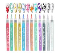 LOPHE Bolígrafo de Uñas, 12Pcs Rotuladores de Grafiti para Decoración de Uñas, Rotuladores de Pintura Acrílica para Decoración de Uñas, Kit de Decoración de Uñas para el Hogar y Salón, B