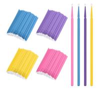 LOPHE Cepillo de Micro Extensión Desechable, 400 piezas Microcepillos Aplicadores, Micro Mascara Cepillos para Extensión de Pestañas, Microbrush para Painting y Eliminación de Maquillaje (4 colores)