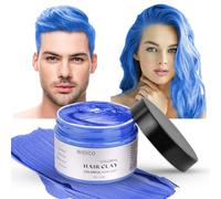 LOPHE Cera Temporal para Teñir el Cabello, 100g Cera del color del pelo, Temporal Tinte para Cabello barros naturales para teñir el pelo para teñir el cabello en color Cosplay partido, Azul
