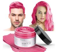 LOPHE Cera Temporal para Teñir el Cabello, 100g Cera del color del pelo, Temporal Tinte para Cabello barros naturales para teñir el pelo para teñir el cabello en color Cosplay partido, Rosa