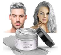 LOPHE Cera Temporal para Teñir el Cabello, 100g Cera del color del pelo, Temporal Tinte para Cabello barros naturales para teñir el pelo para teñir el cabello en color Cosplay partido, Gris