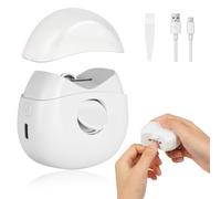 LOPHE Cortauñas Eléctrico, 2 Velocidades, Cortauñas Automático y Recogedor de Chatarra 2 en 1 con Luz LED y Recargable por USB, Niños y Adultos, Blanquecino