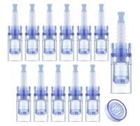 LOPHE Dermapen Microneedling, 12 Unidades Agujas Dermapen Microneedling, 12 Puntas Micro Agujas de Repuesto para Derma Pen, Microagujas Ranura para Bayoneta, Rejuvenecimiento de La Piel (Azul)