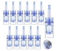 LOPHE Dermapen Microneedling, 12 Unidades Agujas Dermapen Microneedling, 36 Puntas Micro Agujas de Repuesto para Derma Pen, Microagujas Ranura para Bayoneta, Rejuvenecimiento de La Piel (Azul)
