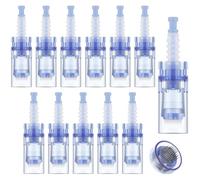 LOPHE Dermapen Microneedling, 12 Unidades Agujas Dermapen Microneedling, 42 Puntas Micro Agujas de Repuesto para Derma Pen, Microagujas Ranura para Bayoneta, Rejuvenecimiento de La Piel (Azul)