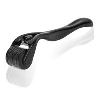 LOPHE Dermaroller Cabello, Dermaroller para Cara y Cuerpo, Rodillo Barba de Titanio Microagujas, Microneedling Dermaroller Facial para Eliminación de Cicatrices Acne, Poro Contractivo, Negro，2.5mm