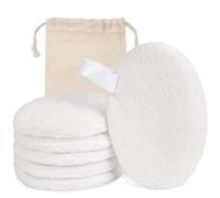LOPHE Discos Desmaquillantes Reutilizables, 6p Almohadillas Desmaquillantes | 6 Pcs Almohadillas de Limpieza Lavable y 1 Bolsa, Natural Fiber, Doble Cara Suave, Limpieza Facial Para Todo Tipo De Piel