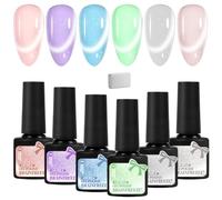 LOPHE Esmaltes Semipermanentes Ojo Gato, 6 * 7ML Esmalte Uñas Magnético en Gel UV LED, Pintauñas Semipermanentes Cat Eye Gel con Imán, Manicure Regalo para Principiantes Nail Art DIY (6 Colores-A)