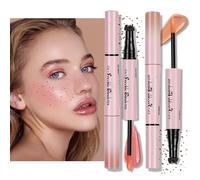 LOPHE Freckle Pen 2 en 1, Bolígrafos de Pecas de Doble Punta, Lápiz de Pecas Falsas, Freckle Stamp y Rubor Líquido, Fácil de Crear Lápiz Ruborizador para Peca Maquillaje Natural (#01 y #02-2 piezas)