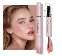 LOPHE Freckle Pen 2 en 1 Bolígrafos de Pecas de Doble Punta, Lápiz de Pecas Falsas, Freckle Stamp y Rubor Líquido, Fácil de Crear Lápiz Ruborizador para Peca Maquillaje Natural #02 para Pieles Oscuras