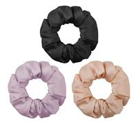LOPHE Grandes Coleteros, 3 Pcs Coleteros de Satén, Coleteros de Seda de Morera 100% Pura Más Suaves Que la Seda para Mujeres y Niñas, Bandas Elásticas para el Pelo, Estilo B