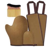 LOPHE Guante Autobronceador Corporal, 4 en 1 Kit de Aplicador de Bronceado Automático, Cuerpo Manopla para Autobronceador, Aplicador de Espalda y Brocha de Maquillaje para Loción Tanner Espuma y Crema