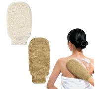 LOPHE Guantes Exfoliantes de Yute, 2 Piezas Manopla Exfoliante | Guantes de Ducha para Hombre y Mujer con Fibras Vegetales de Yute,Exfoliating Glove para Spa,Masaje y Eliminar La Piel Muerta